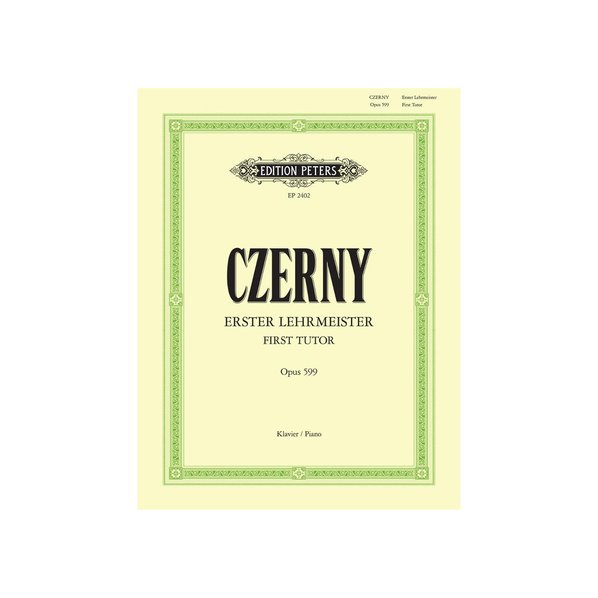 Carl Czerny : Le Premier Maître Op.599 - Editions Peters