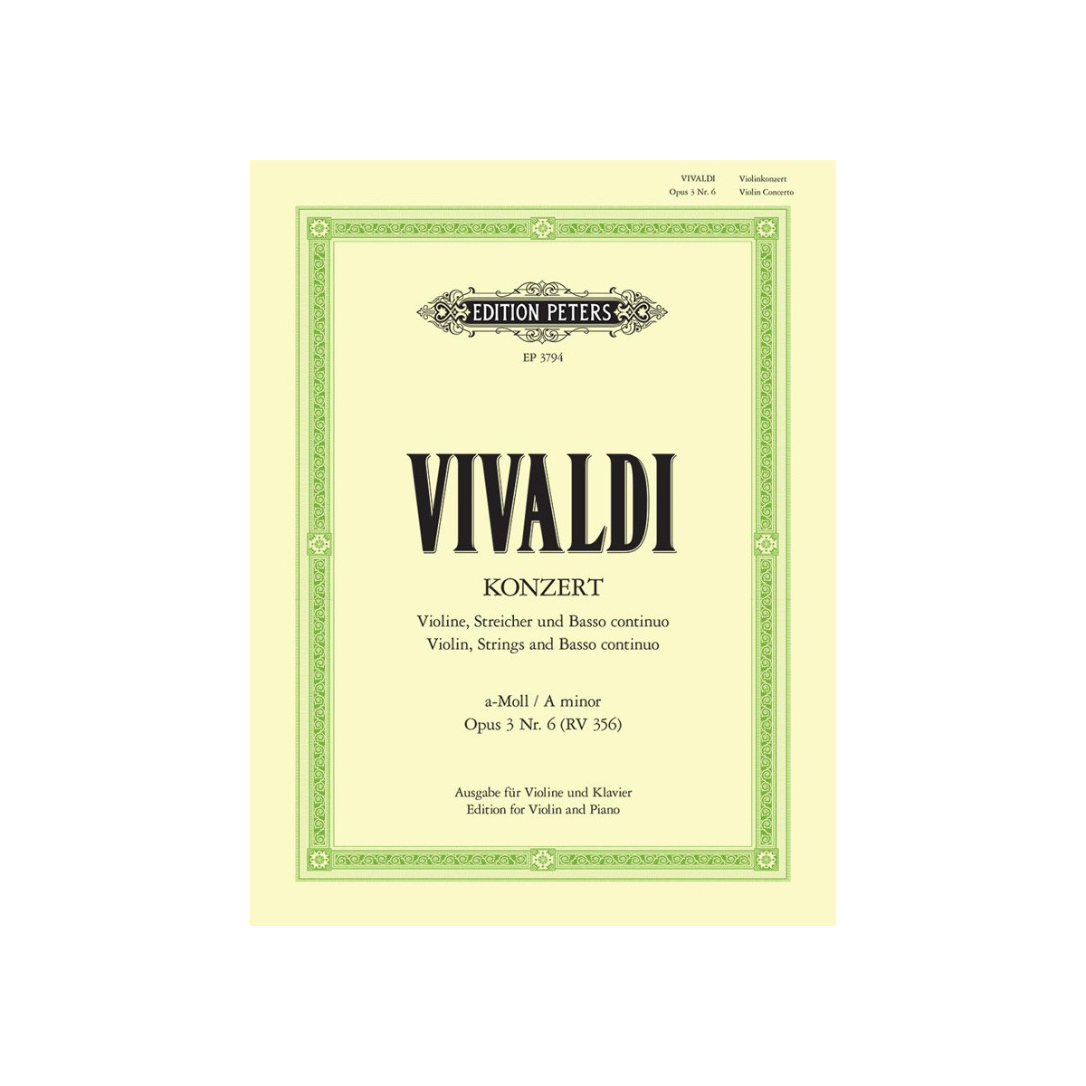 Violin Concerto In A Minor Op.3 No.6 RV 356