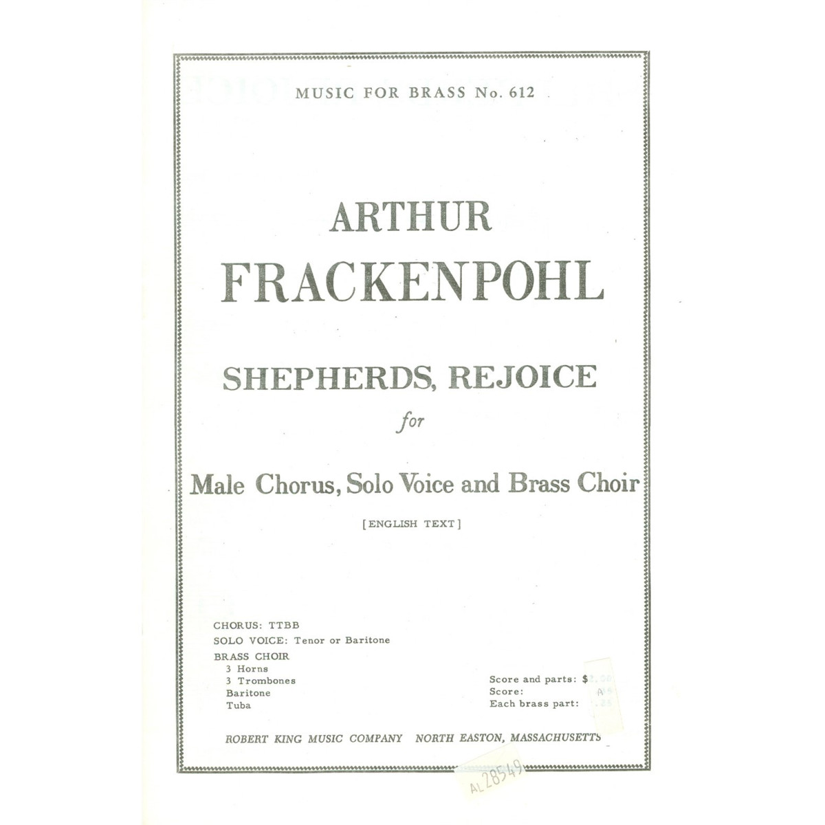 Arthur R. Frackenpohl: Shepherds rejoice