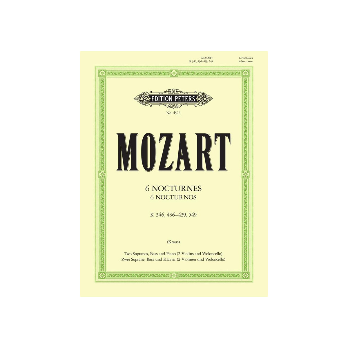Wolfgang Amadeus Mozart : 6 Nocturnes K.346, K.436-9, 549