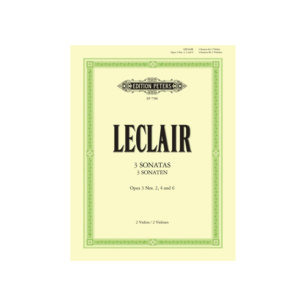3 Sonatas for Two Violins Op.3 Nos.2, 4, 6