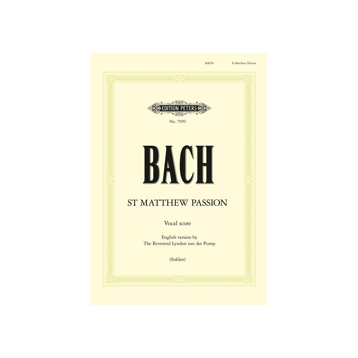 St. Matthew Passion BWV 244 - English Vocal Score