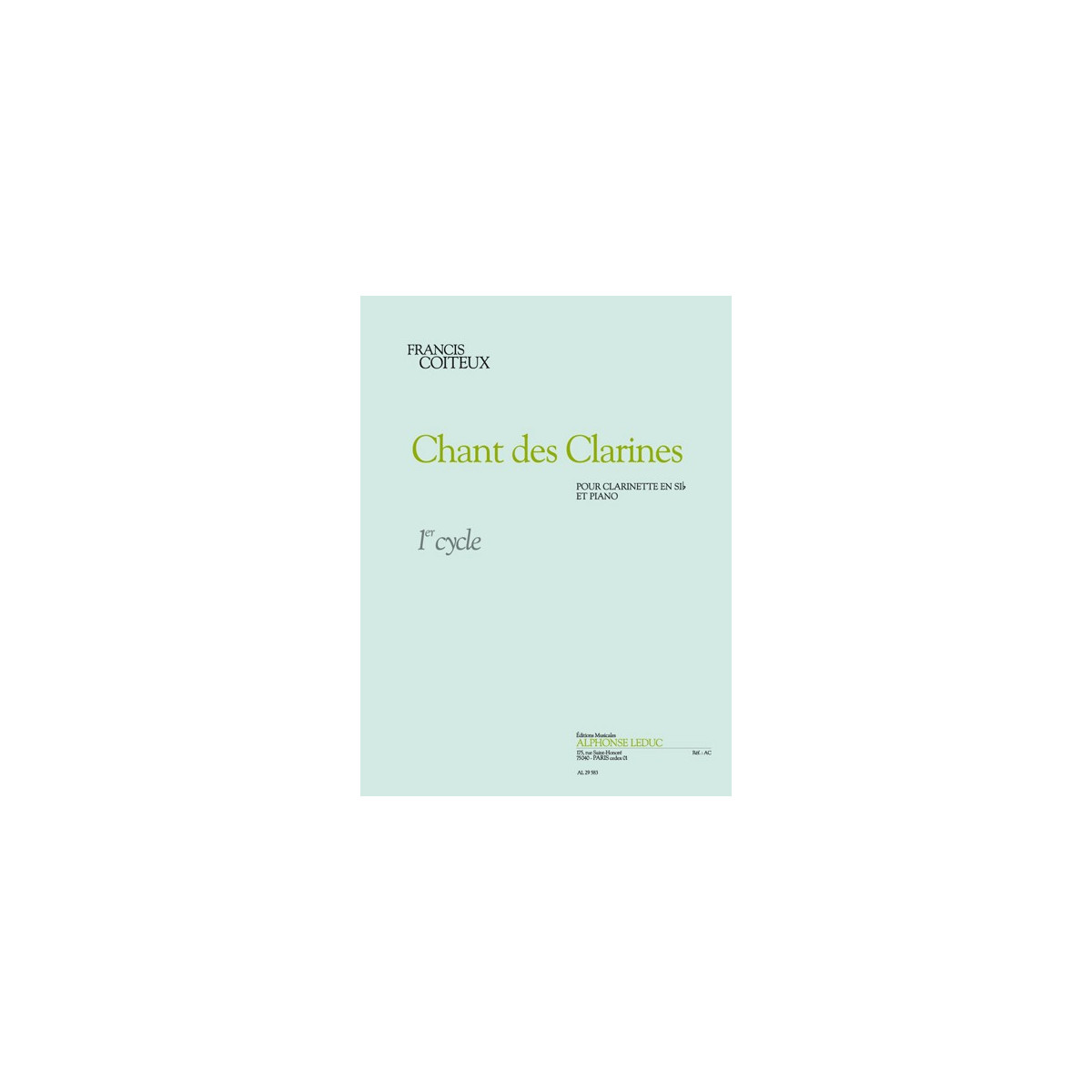 Chant Des Clarines - Francis Coiteux - Clarinette et Piano