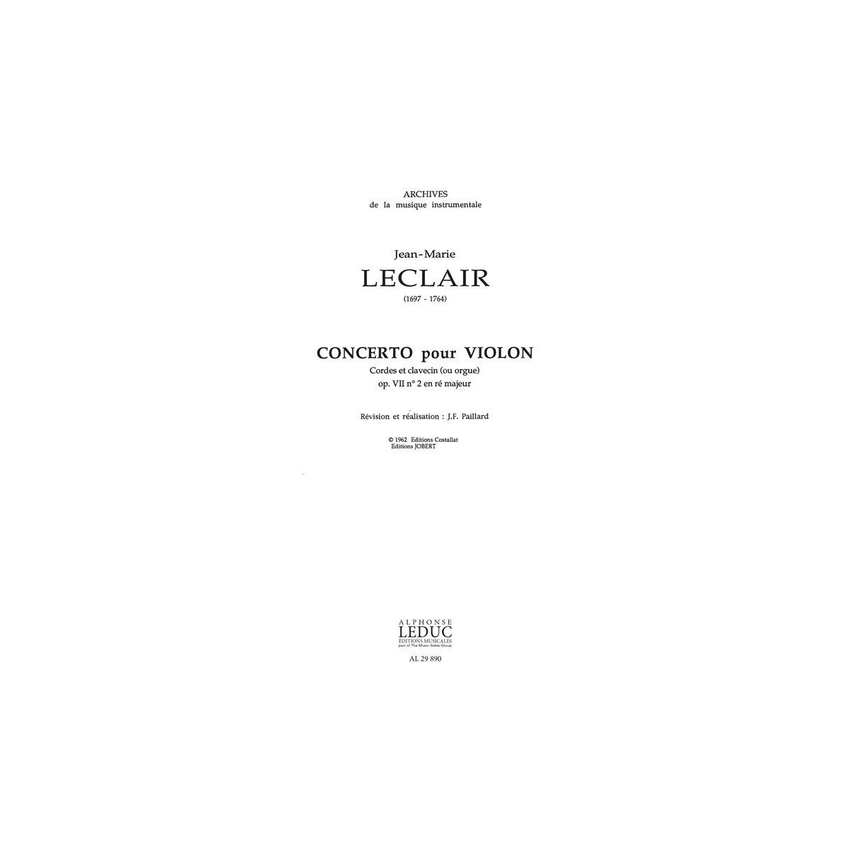 Concerto Op.7, No.2 in D major